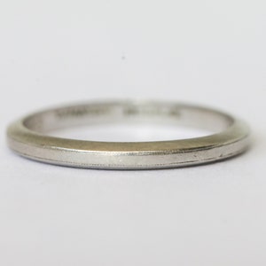 Vintage Tiffany Platinum Band Inscribed February 22, 1948 5.5