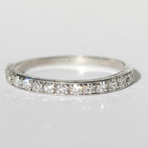 Platinum Single Cut Diamond Half Eternity Inscribed 3-1-28