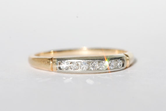 Vintage 14k Yellow Gold and 18k White Gold Single… - image 3