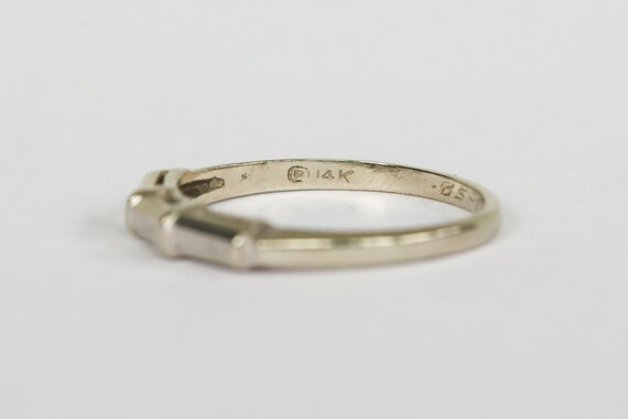 Vintage 14k White Gold Band - image 6