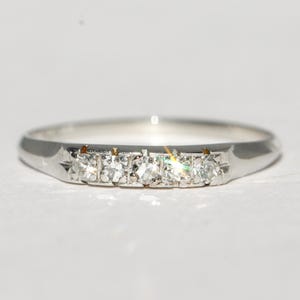Vintage Platinum Single Cut Diamond Band 6.25
