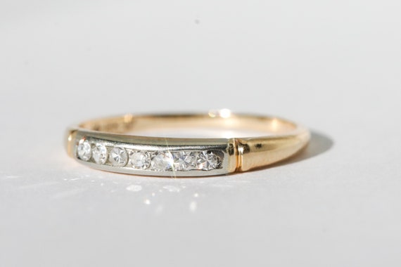 Vintage 14k Yellow Gold and 18k White Gold Single… - image 5