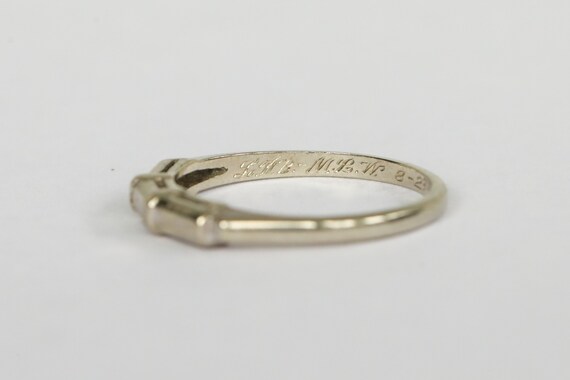 Vintage 14k White Gold Band - image 8