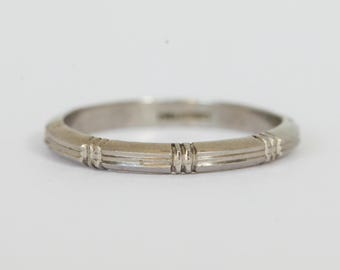 Vintage Palladium Engraved Band Size 7.0