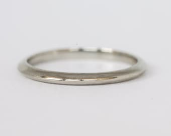 Vintage 18k White Gold Orange Blossom Knife Edge Band 6.0