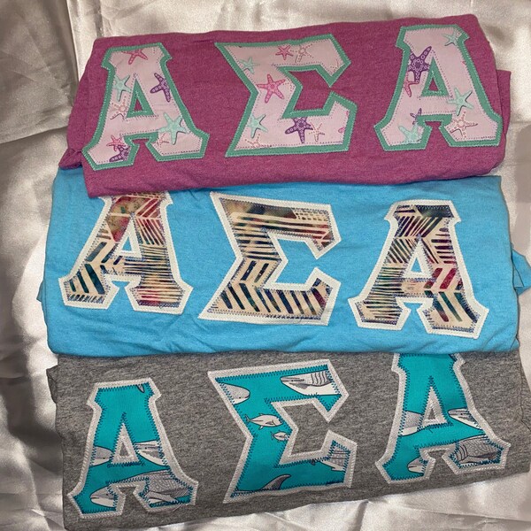 Custom Greek Letters T Shirt Etsy