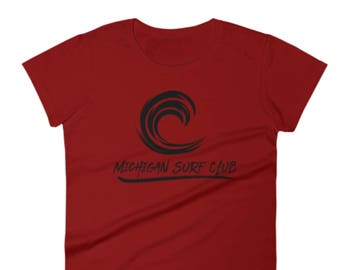 Ladies Michigan Surf Club #880 Black Logo T-shirt (Multiple Colors)