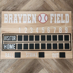 Personalized Baseball Scoreboard Sign
