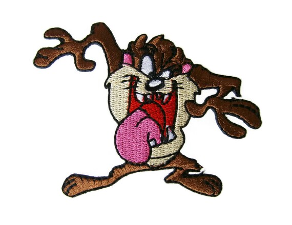 TAZ Devil Iron On Sew On Cartoon Biker Tasmanain Embroidered Badge Patch
