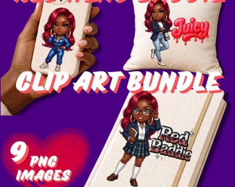 Paquete de imágenes prediseñadas de villano pelirrojo / Gráficos de melanina, imágenes PNG (descarga digital)