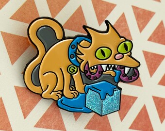 Premium Glitter Nostalgia Cartoon Super Hero Cat