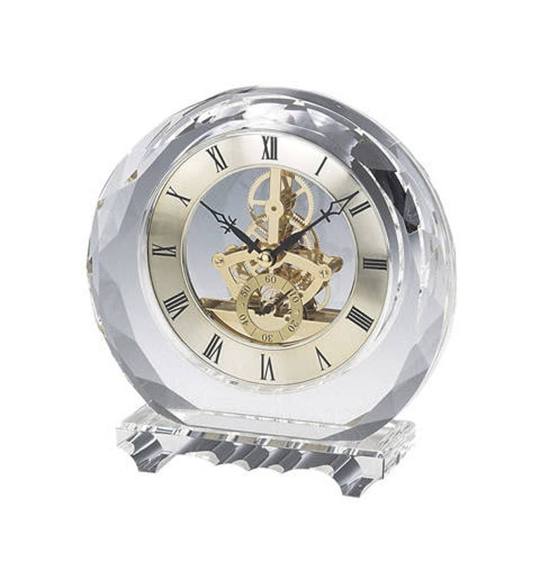 Personalized Free Engraving Crystal Desk Clock Office Recognition