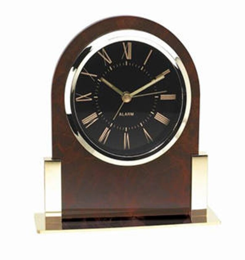 Personalized Free Engraving Black Dial Desk Clock Corporate Etsy