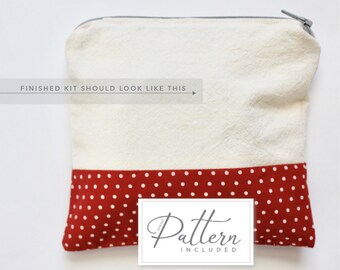 DIY Easy Sewing Pattern for Mini Purse Clutch Pouch Bag with Zipper comes with step by step instructions