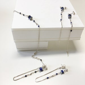 Bracelet femme en lapis-lazuli, bracelet en pierres fines, cadeau pour elle, cadeau anniversaire image 6