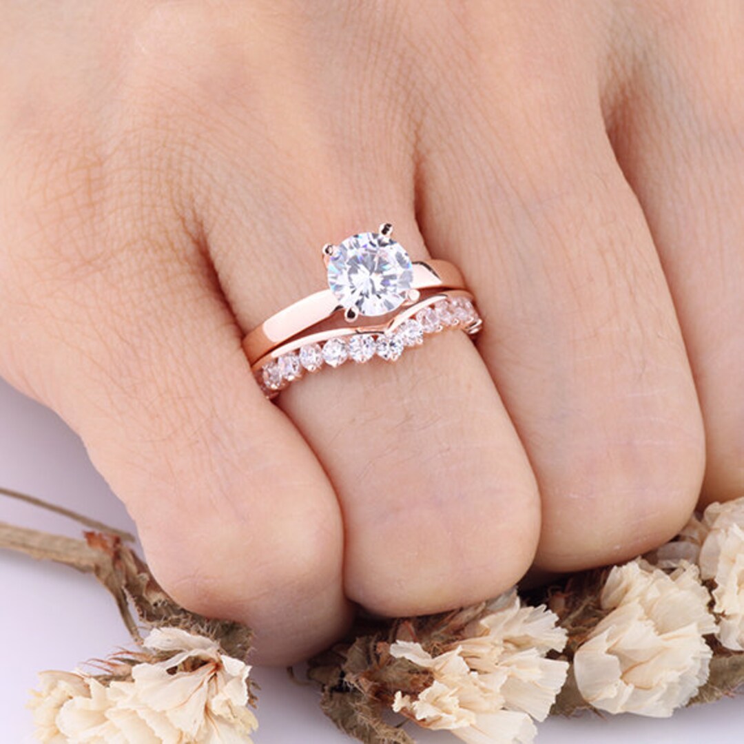 7mm Round Cubic Zirconia Solitaire Wedding Ring / Promise Etsy