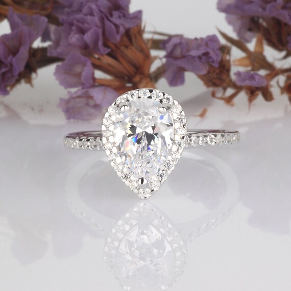 1.8 Carat Pear Shaped Engagement Ring Pear Diamond Engagement