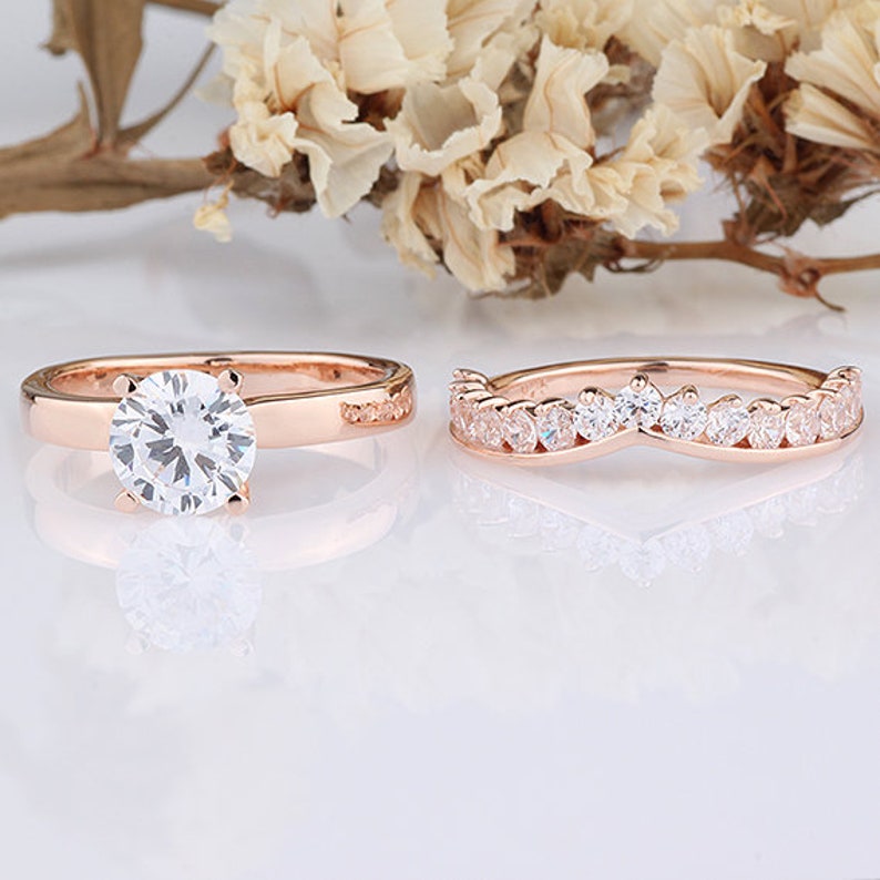 7mm Round Cubic Zirconia Solitaire Wedding Ring / Promise Etsy