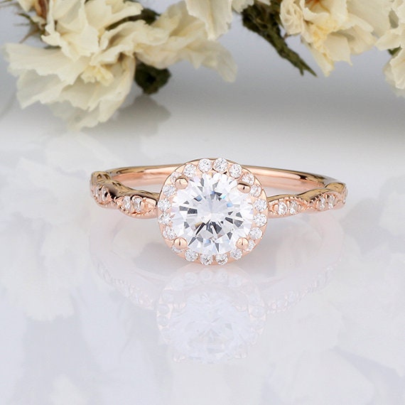 Rose gold cubic 2024 zirconia engagement rings
