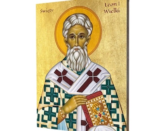 Saint Leo the Icon, Catholic Art, Byzantine, Christian Wall