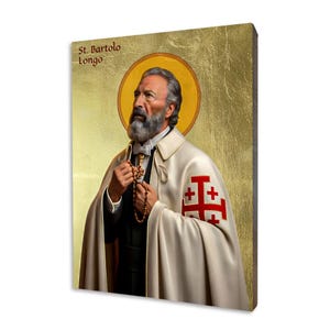 Bartholomäus Longo Ikone: Handgemachte vergoldete religiöse Holzkunst