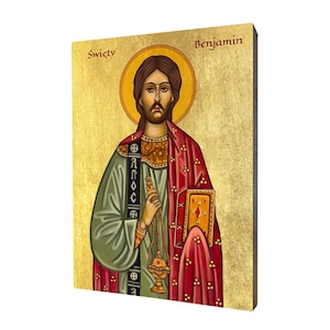 Ikona Heilige Beniamina Perskiego - Religiöse Geist, ein Symbol für Religiösität zu feiern, zu beschützen, zu feiern, zu feiern, zu Hause, zu Hause)