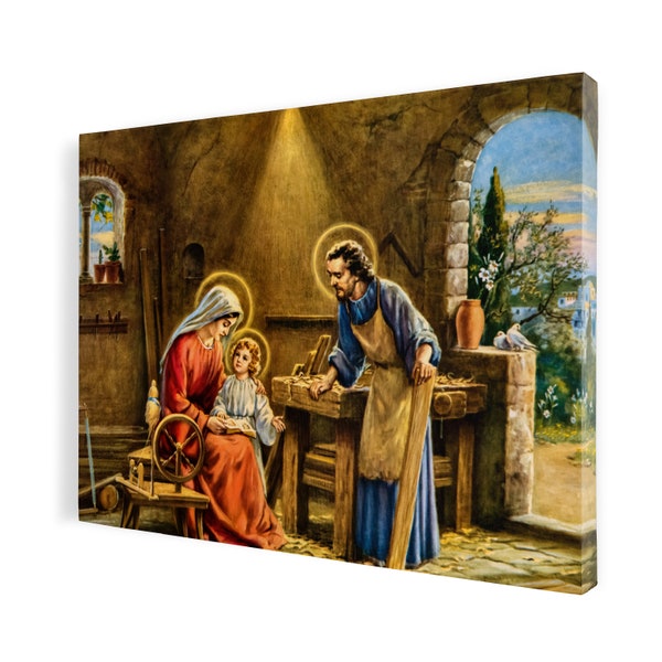 Holy Family print on canvas, Wall Art, Home Decor, Religious print on canvas