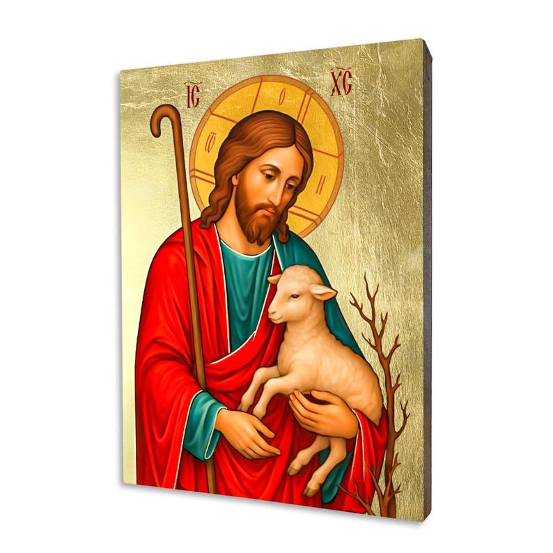 Icon of Jesus the Good Shepherd - Etsy