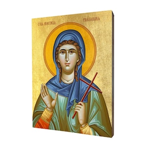 Icon of Saint Anastasia - a religious gift, handmade religious wood icon, gilded, beautiful gift, 5 sizes to choose.