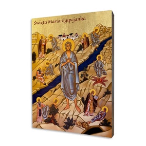 Saint Mary of Egypt Icon - a religious gift, handmade religious wood icon, gilded, beautiful gift, 5 sizes to choose.