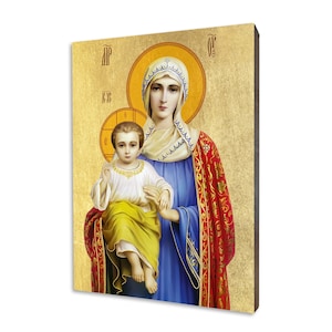 Our Lady of Walaam religious icon - a religious gift, handmade religious wood icon, gilded, beautiful gift, 5 sizes to choose.