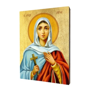 Icon of Saint Martha - a religious gift, handmade religious wood icon, gilded, beautiful gift, 5 sizes to choose.