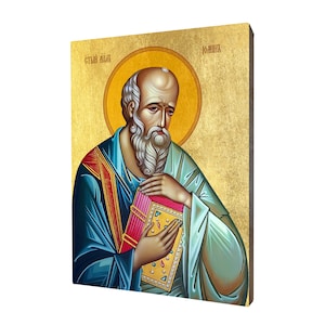 Ikona Świętego Jana Apostoła - prezent religijny, ręcznie wykonana ikona religijna z drewna, złocona, piękny prezent, dostępna w 5 rozmiarach.