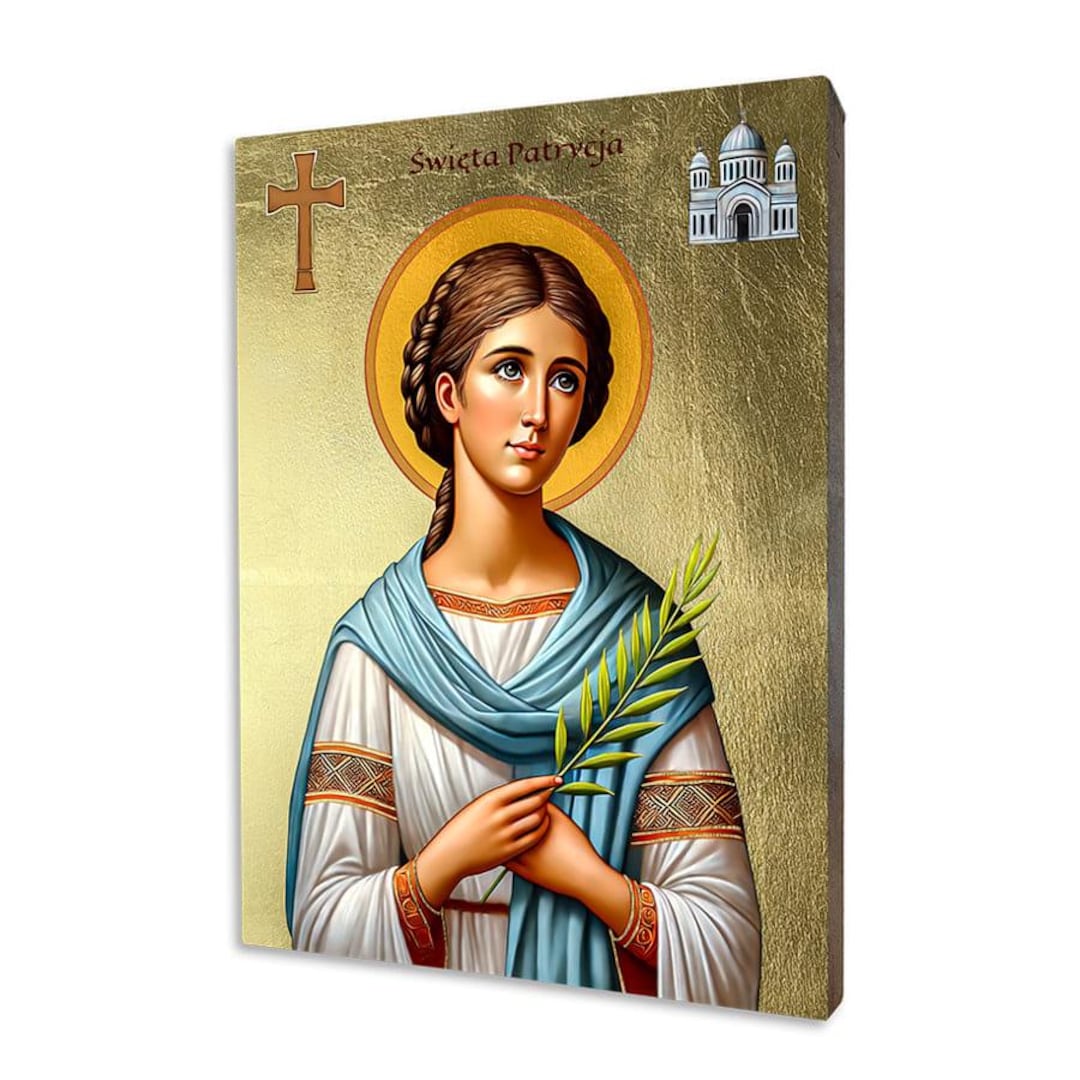 Saint Patricia Mathson Handmade Saint Patricia Icon: Gilded Religious Wood Art - Etsy