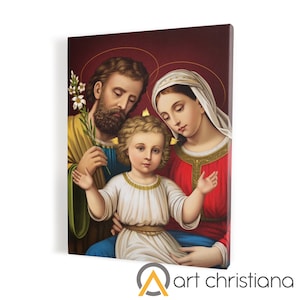 Holy Family Print on Canvas, Wall Art, Home Decor, Religious Print on ...