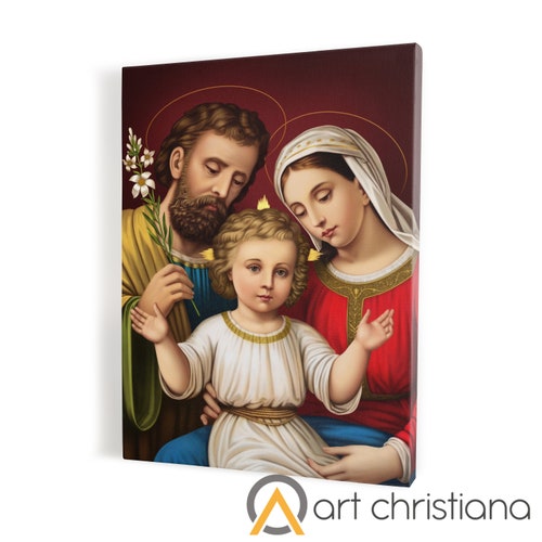 Holy Family Print on Canvas Wall Art Home Decor Religious - Etsy