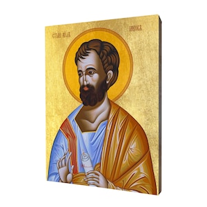 Icon of Saint James the Apostle - a religious gift, handmade religious wood icon, gilded, beautiful gift, 5 sizes to choose.