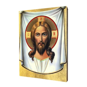 Mandillion - a religious gift, handmade religious wood icon, gilded, beautiful gift, 5 sizes to choose.