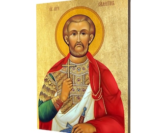 Icon of Saint Valentine - a religious gift, handmade religious wood icon, gilded, beautiful gift, 5 sizes to choose.