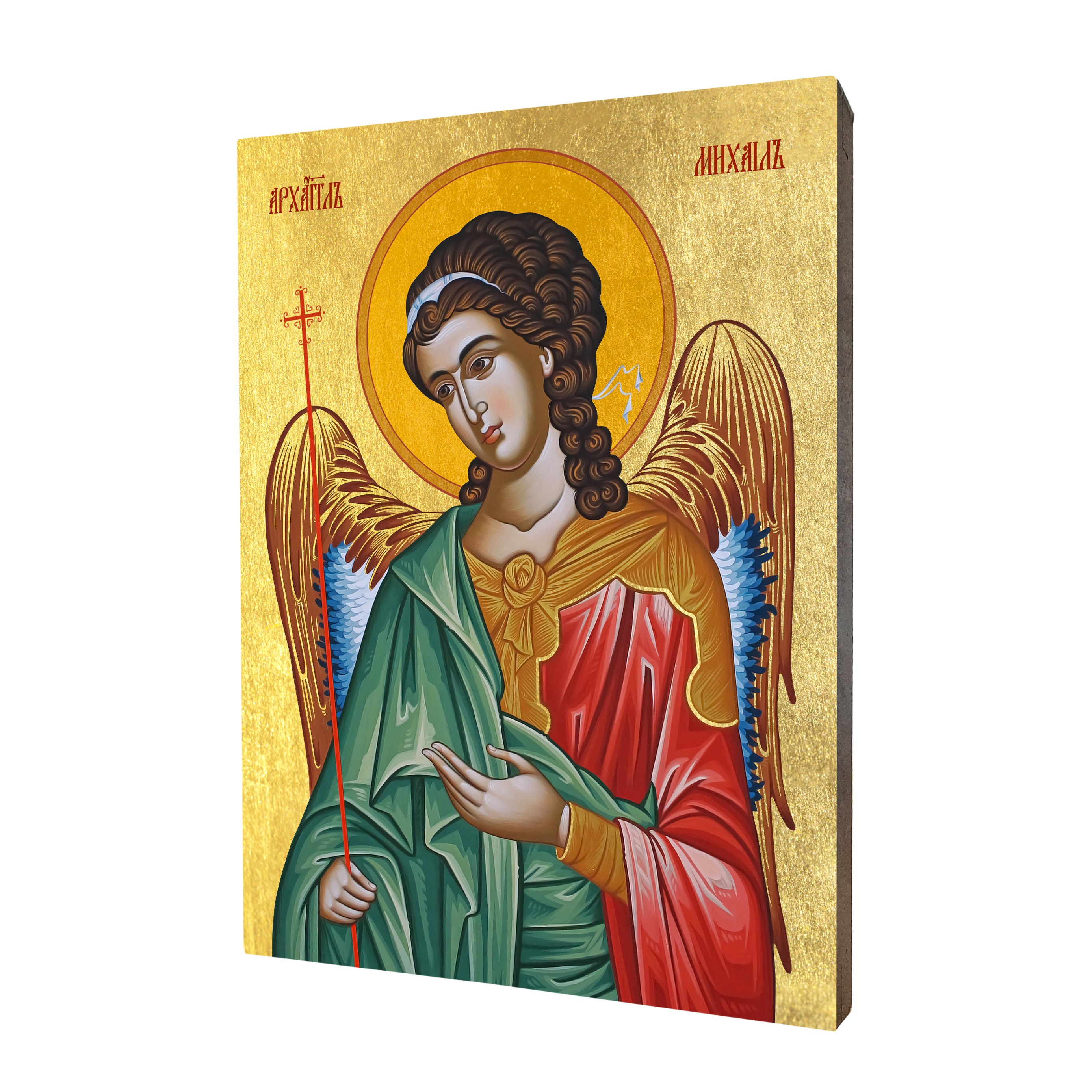 Icon of Archangel Michael - a religious gift, handmade religious wood icon, gilded, beautiful gift, 5 sizes to choose.
