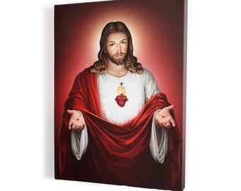 Heart of Jesus, print on canvas, Wall Art, Home Decor, Religious print on canvas