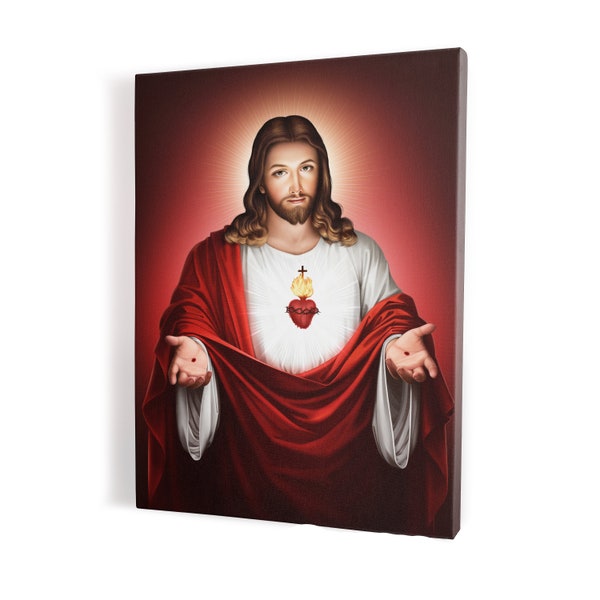 Cœur de Jésus, impression sur toile, Art mural, Décoration intérieure, Impression religieuse sur toile