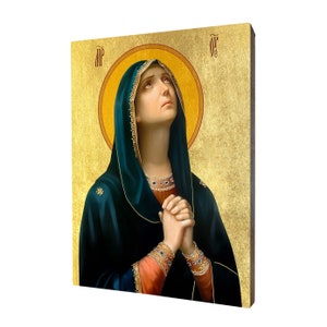 Our Lady of Sorrows religious icon - a religious gift, handmade religious wood icon, gilded, beautiful gift, 5 sizes to choose.