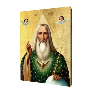 Icon of God the Father - a religious gift, handmade religious wood icon, gilded, beautiful gift, 5 sizes to choose.