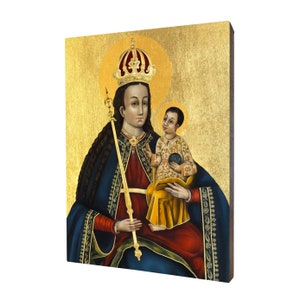 Icon of Our Lady of Jasło - a religious gift, handmade religious wood icon, gilded, beautiful gift, 5 sizes to choose.