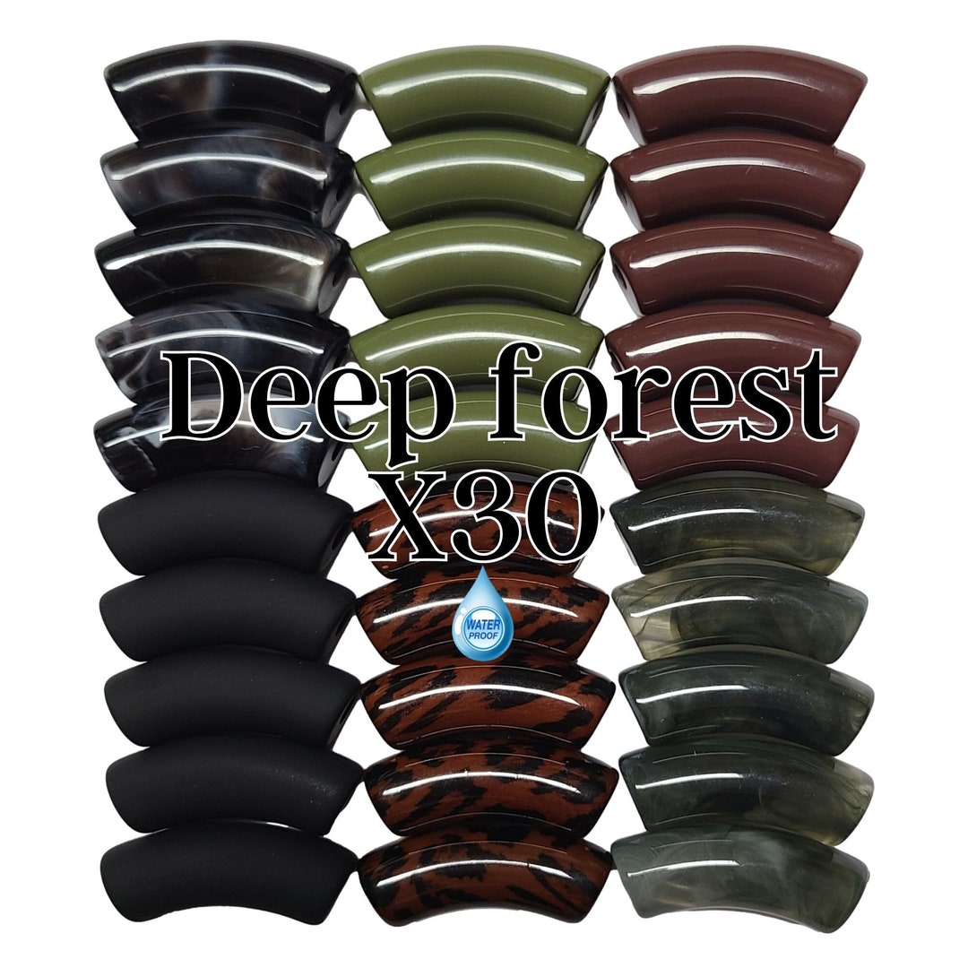 12MM Lot of 30 Curved Tube Beads, in Resin, for Acrylic Bracelets