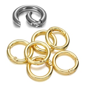 Clasp 25mm round metal carabiner, silver or gold, boat clasp for acrylic link chains x 1piece