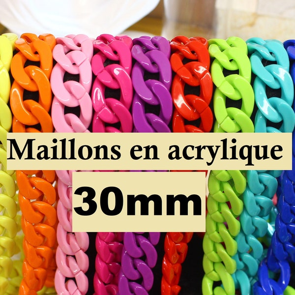 30MM-Maillons XL de chaines  x 10 maillons