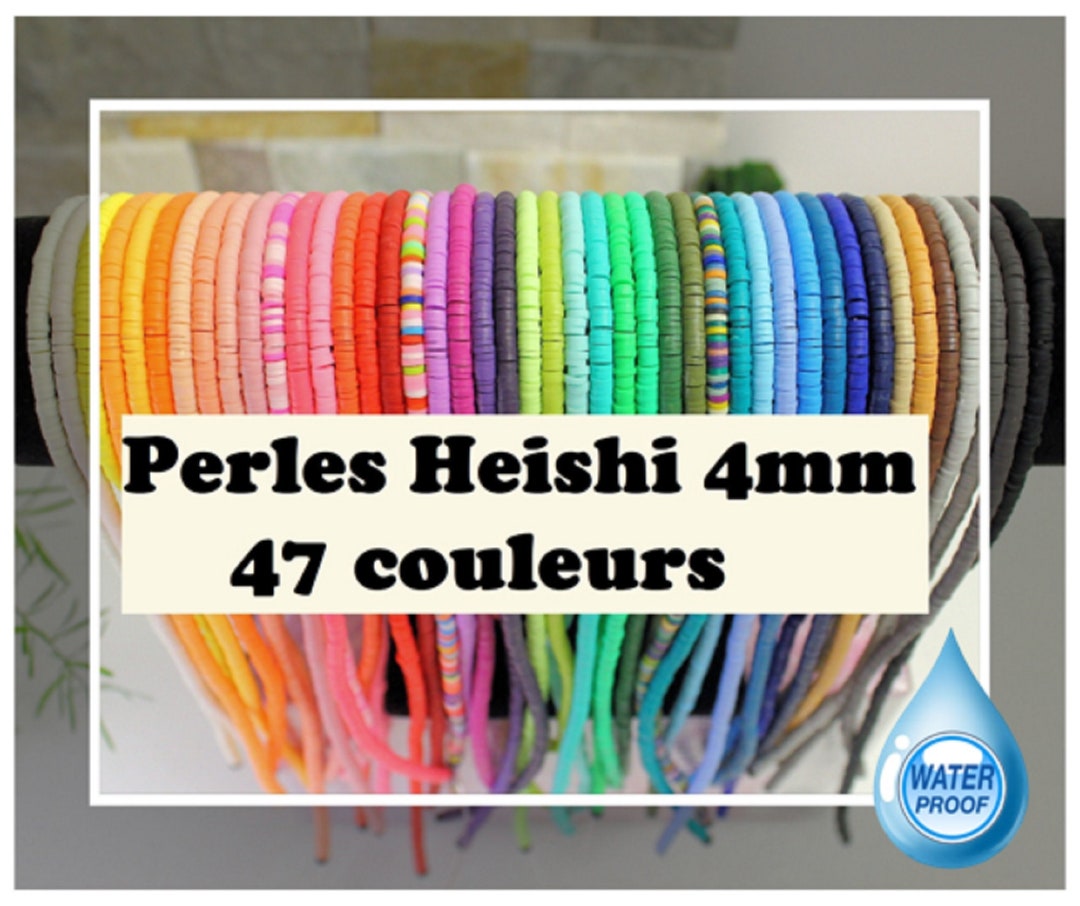 Fils de perles Heishi 400 à 450 rondelles polymère de 4mm - Etsy France