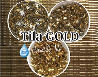 GOLD- Collection Exclusive de Perles Tila en Hématite - 3 tailles waterproof inoxydable